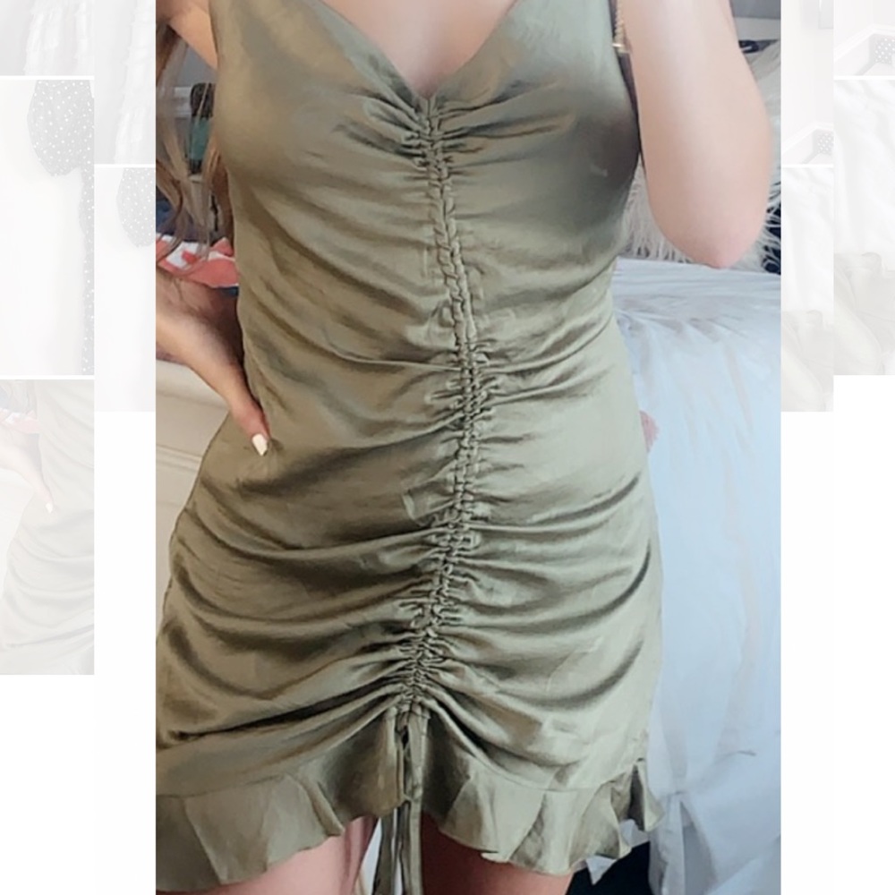 PRINCESS POLLY green halter dress